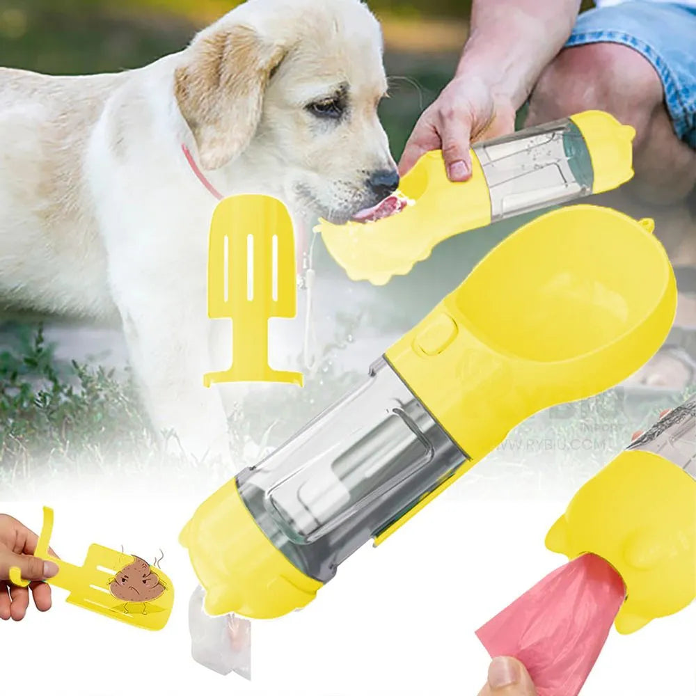BOTELLA PORTATIL 4 EN 1 MULTIFUNCIONAL PARA MASCOTAS